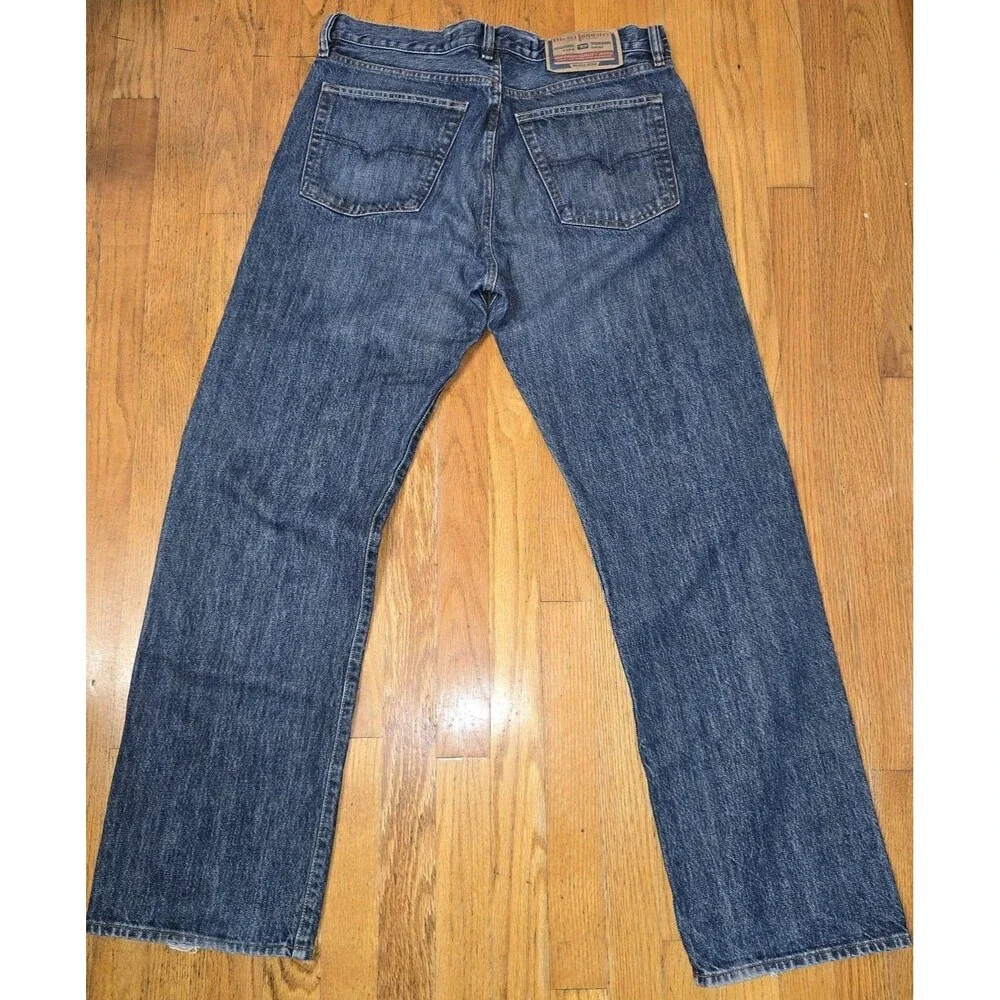 Diesel Jeans Mens 34x32 Straight Leg Blue Denim Sparker Made in Italy